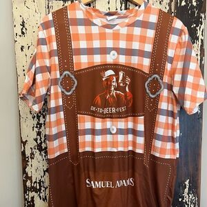 Samuel Adam’s Ok-To-Beer-Fest lederhosen Octoberfest 🍺 poly T-shirt. Men’s M